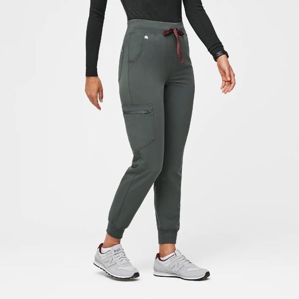 FIGS large/tall high waisted Zamora jogger scrubs in Bonsai